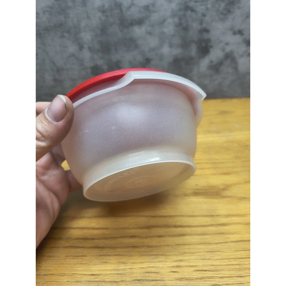Tupperware Vintage Sheer Color 1‎ cup Servalier Bowl #1323 w/ Red Seal